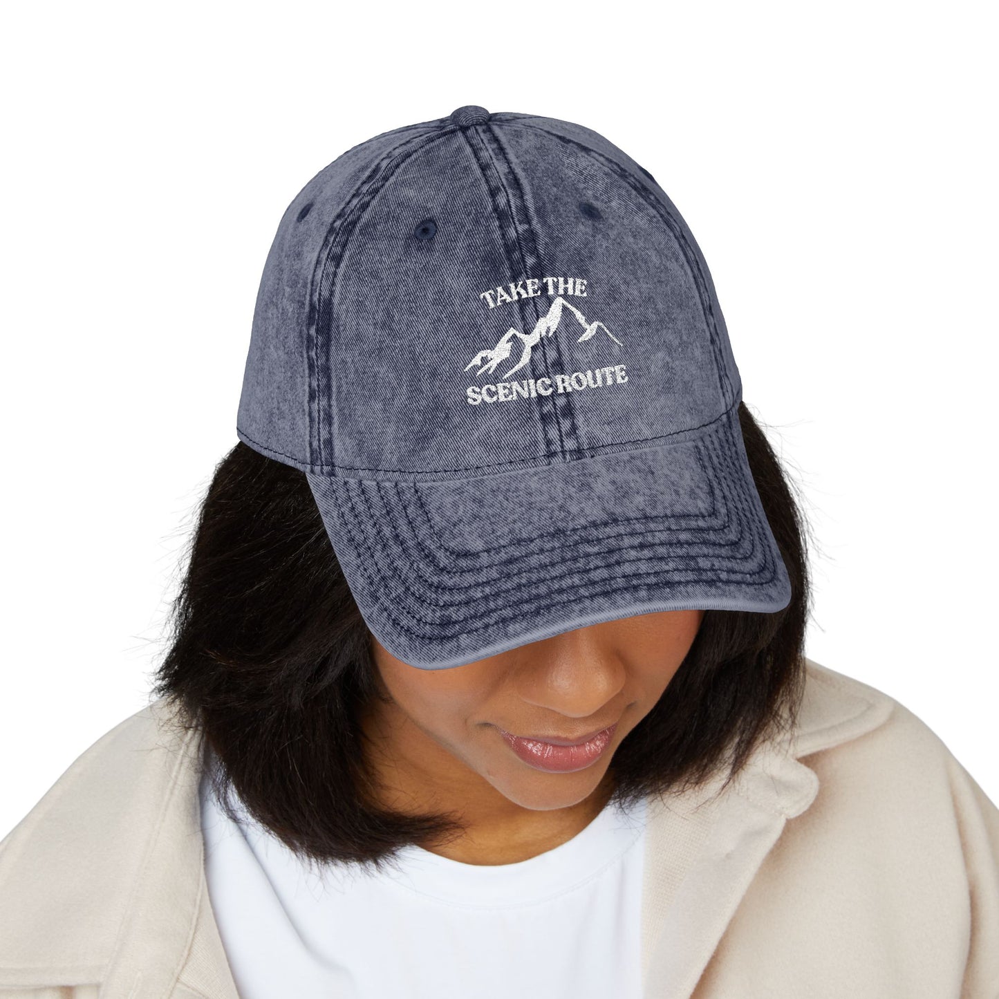 Take the Scenic Route Vintage Embroidered Cap | Outdoor Travel Hat