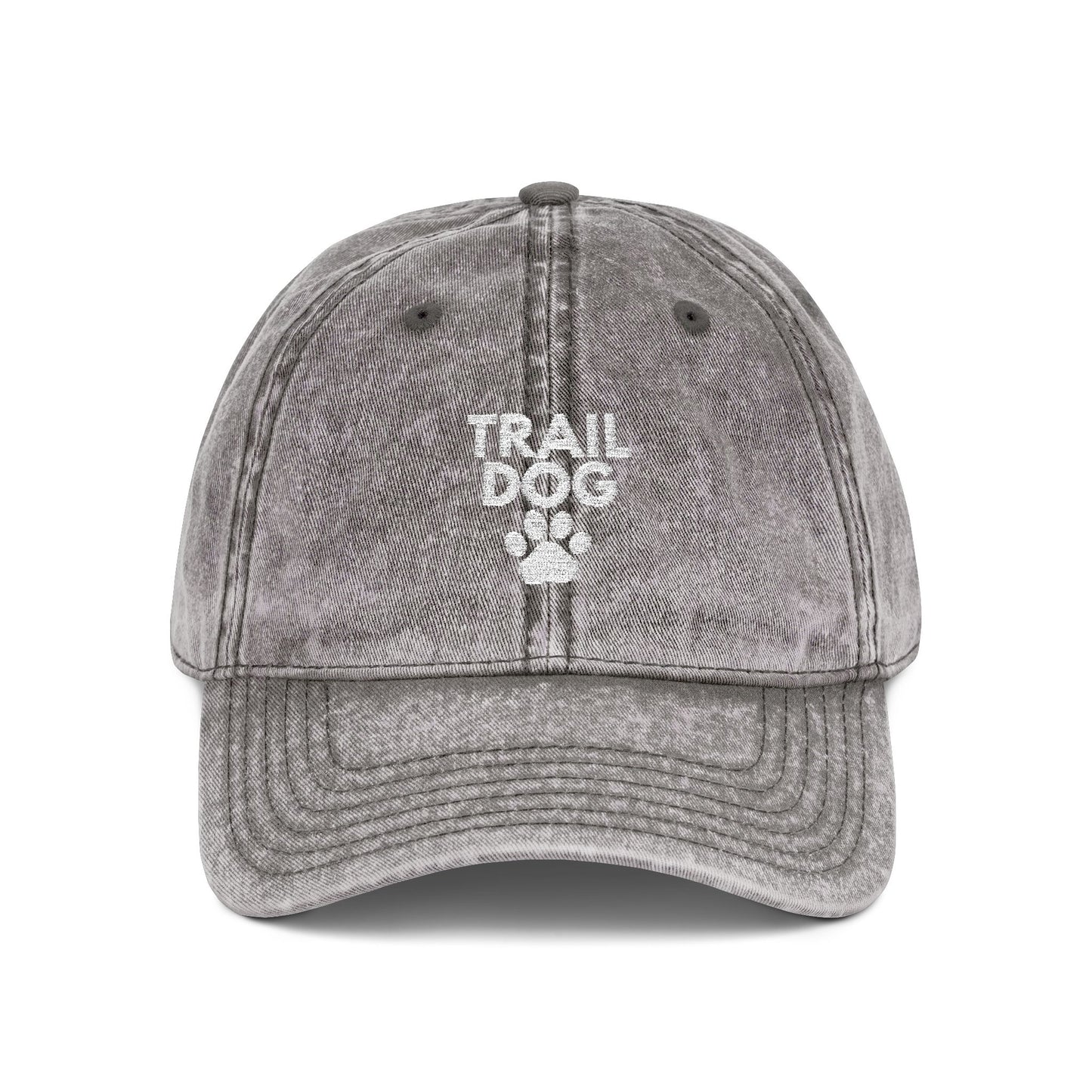 Trail Dog Vintage Embroidered Cap | Dog Lover Hiking Hat