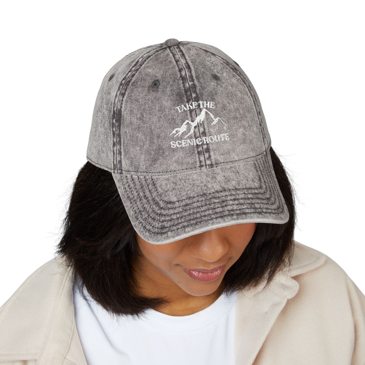Take the Scenic Route Vintage Embroidered Cap | Outdoor Travel Hat
