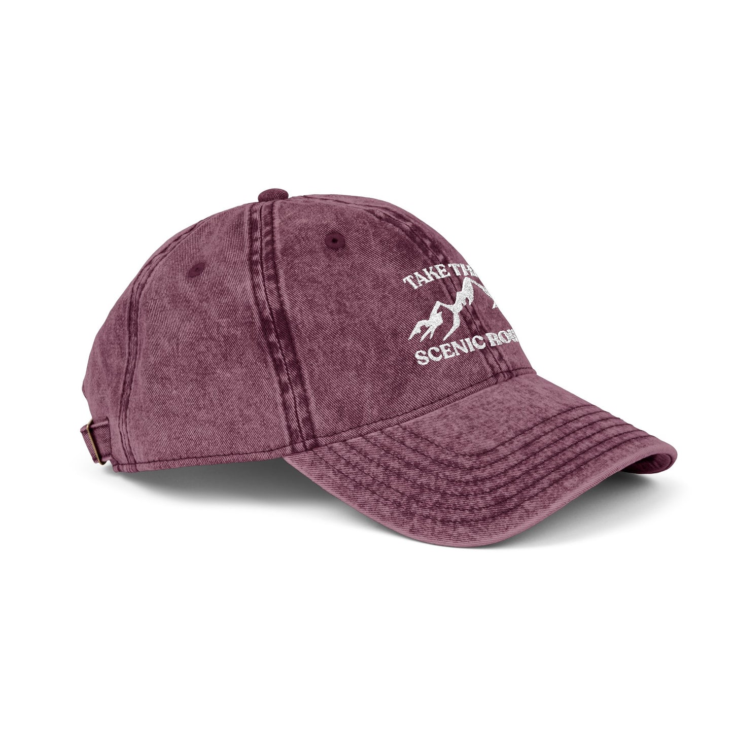 Take the Scenic Route Vintage Embroidered Cap | Outdoor Travel Hat